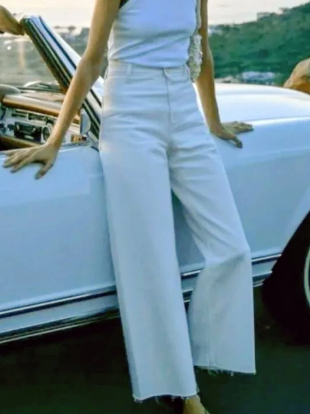 Zara Marine Straight Jeans - White NO STAINS - Size 6 - Picture 3 of 6